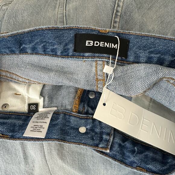 NWT EB DENIM OG High Waisted Raw Hem Straight Leg Jeans in Newport Size 30 - Picture 5 of 9
